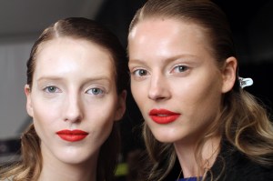 Models backstage at Monique Lhuillier's fall 2012 runway show at The Theatre at Lincoln Center.Monique Lhuillier Fall 2012 RTW, New York