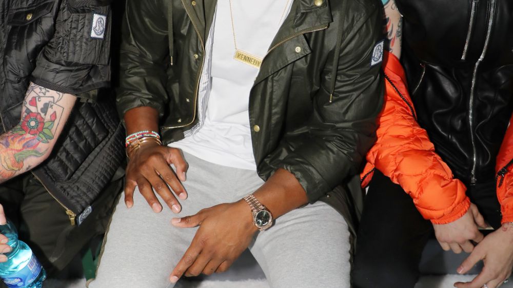 Victor Cruz in the front rowMoncler Gamme Bleu show, Front Row, Spring Summer 2018, Milan Fashion Week Men's, Italy - 18 Jun 2017