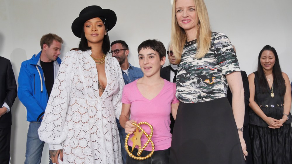 Marine Serre with Rihanna and Delphine Arnault