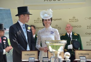 Prince William and Catherine Duchess of Cambridge present the trophies to the winning connections after Lady Aurelia had won The Kings Stand Stakes at Ascot Racecourse.Royal Ascot, Day One, UK - 20 Jun 2017