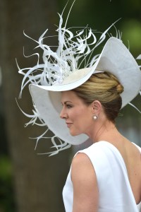 A racegoer arrives for Ladies Day.
Royal Ascot, Day Three, Ladies Day.