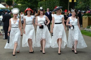 The Tootsie Rollers singing group arrive for Ladies Day.Royal Ascot, Day Three, Ladies Day.