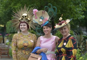 Emily, Charlotte and Candice Ricard arrive at the racecourse.Royal Ascot 2017, Day Five, on Saturday 24th June.