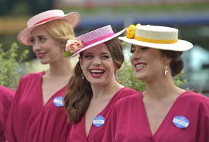 Members of the Tootsie Rollers singing group arrive at the racecourse.Royal Ascot 2017, Day Five, on Saturday 24th June.