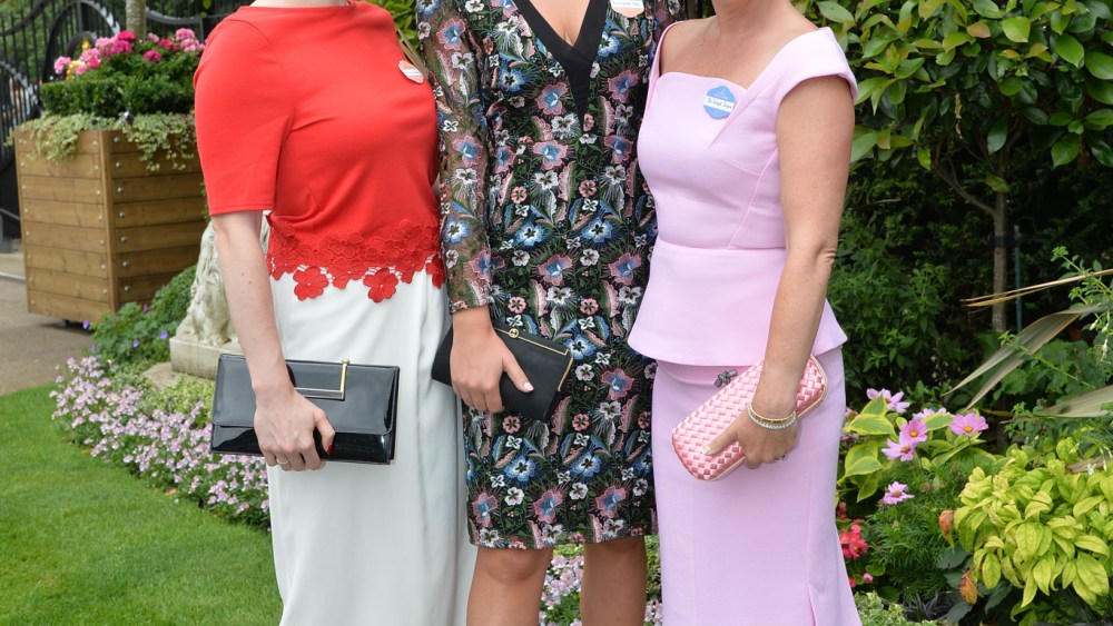 Lauren Moncreaff, Michelle Tilley and Leigh Johnson arrive at the racecourse.Royal Ascot 2017, Day Five, on Saturday 24th June.