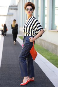 Antonia Dell'Atte front row at Giorgio Armani