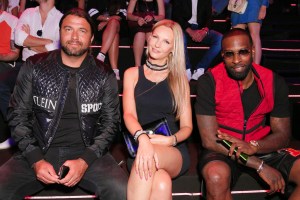 Sebastien Frey, Shabazz Muhammad front row at Plein Sport