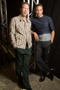 Reda Kateb and Corentin Fila at Lanvin