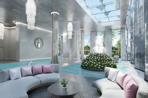 Acqualina lobby design by Karl Lagerfeld.