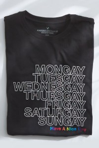 A look from the AEO Pride collection benefiting It Gets Better Project.