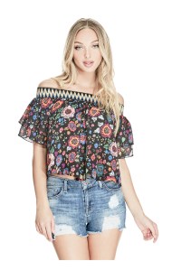 Off-shoulder Rhett top sold at Guess Inc.