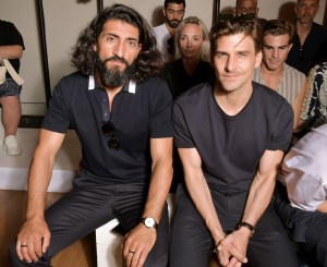 Numan Acar and Johannes Huebl front row at Cerruti