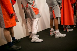 Backstage at Christopher Raeburn Men's Spring 2018