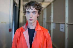 Backstage at Christopher Raeburn Men's Spring 2018