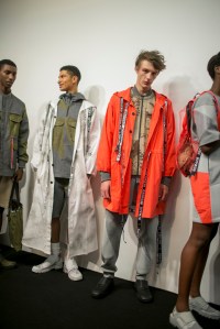 Backstage at Christopher Raeburn Men's Spring 2018