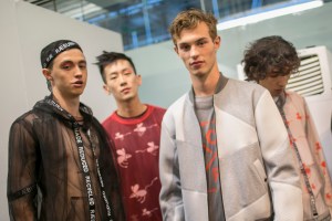 Backstage at Christopher Raeburn Men's Spring 2018
