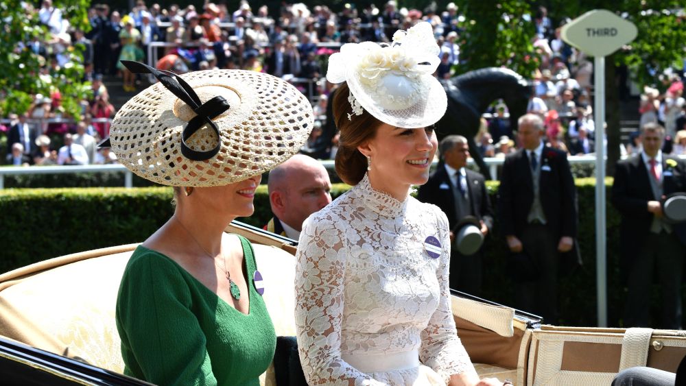 The Countess of Wessex and the Duchess of Cambridge (in Alexander McQueen) at Royal Ascot
