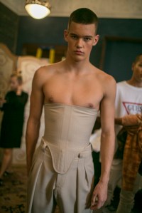 Backstage at Edward Crutchley Men's Spring 2018