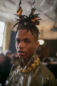 Backstage at Edward Crutchley Men's Spring 2018