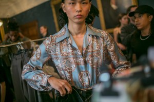Backstage at Edward Crutchley Men's Spring 2018