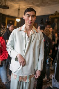 Backstage at Edward Crutchley Men's Spring 2018