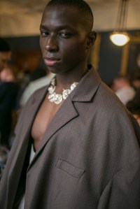 Backstage at Edward Crutchley Men's Spring 2018