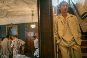 Backstage at Edward Crutchley Men's Spring 2018