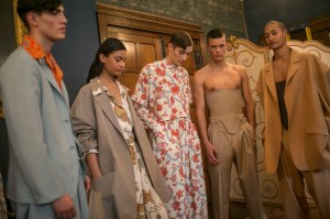 Backstage at Edward Crutchley Men's Spring 2018