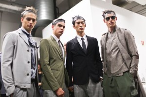 Backstage at Emporio Armani Men's Spring 2018