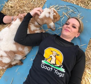 Goat yoga is catching on in the U.S. and some like to dress the part.