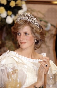 Princess Diana wearing a Gina Fratini's design in Auckland during the royal tour of New Zealand in May 1983