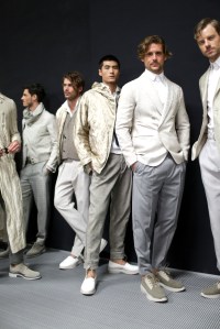 Backstage at Giorgio Armani Men's Spring 2018