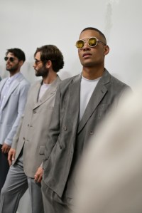 Backstage at Giorgio Armani Men's Spring 2018
