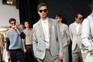 Backstage at Giorgio Armani Men's Spring 2018