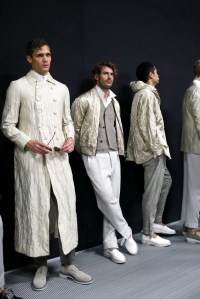 Backstage at Giorgio Armani Men's Spring 2018