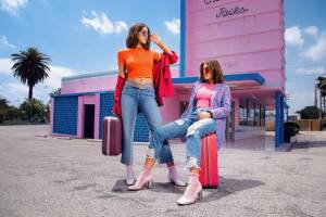 From the 7 For All Mankind pre-fall campaign featuring Sama and Haya Khadra