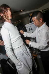 Backstage at Juun J Men's Spring 2018