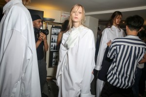 Backstage at Juun J Men's Spring 2018