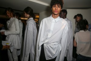 Backstage at Juun J Men's Spring 2018