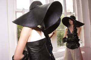 Models backstage at JW Anderson spring 2015 show at Central Saint Martins Building