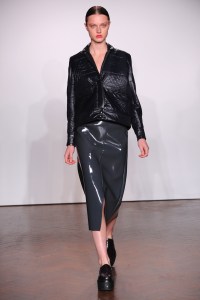 A model on the runway at J.W. Anderson's fall 2012 show.