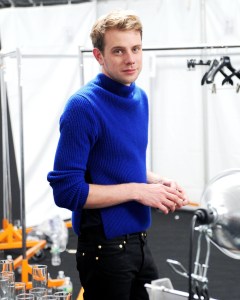 JW Anderson at Donatella Versace's presentation of the new Versus Versace in New York in 2013