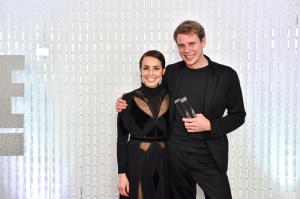 J.W. Anderson won the 'Womenswear Designer' category, presented by Noomi Rapace at the British Fashion Awards in 2015