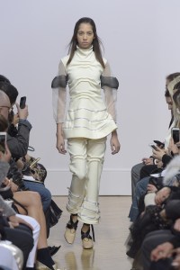 A model on the runway at J.W. Anderson's fall 2016 show.