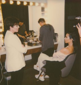 Behind the scenes of the KKW Beauty campaign shoot.