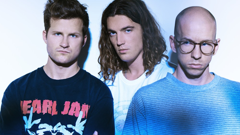 Jake Goss, Paul Klein and Les Priest of the band LANY photographed by Dan Doperalski at the PMC Studio in Los Angeles in June 2017 for WWD