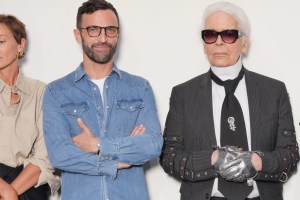 Nicolas Ghesquire and Karl Lagerfeld