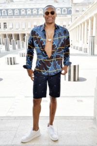 Russell Westbrook front row at Louis Vuitton