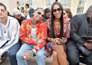 Tyga and Naomi Campbell front row at Louis Vuitton