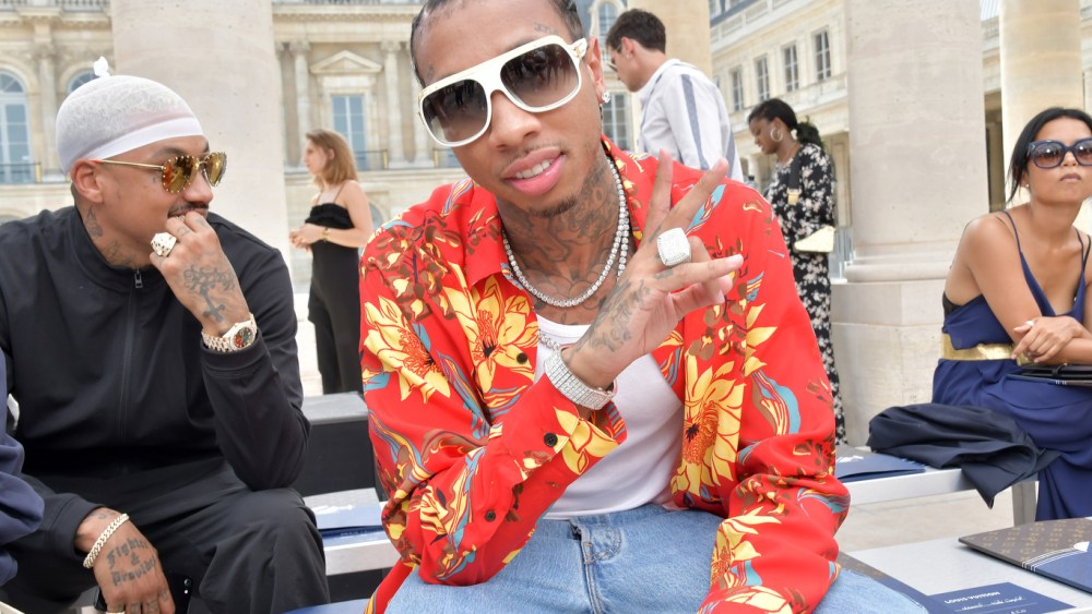 Tyga front row at Louis Vuitton
